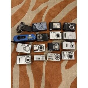 Lot of 16 Vintage Digital Cameras Polaroid Acer HP Rollei Vivitar – Untested